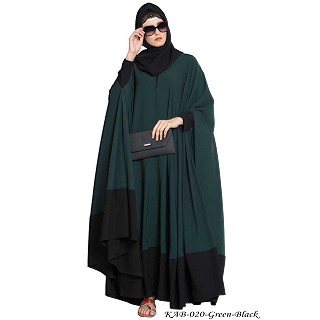 Two pieces designer Irani kaftan- Green-Black